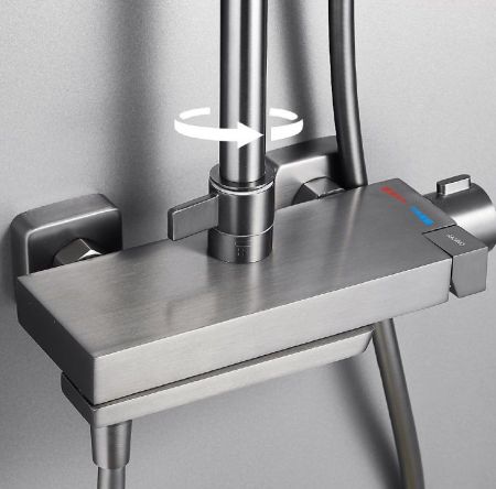 Душевая система BELZ B24672-3, оружейная сталь