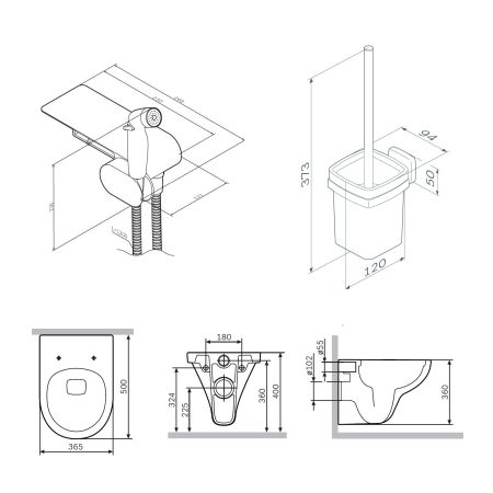 CK90H0203W Gem набор подвесной унитаз с гиг.душем, артикул CK90H0203W