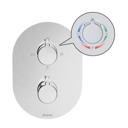 Термостат для ванны с душем RAVAK CHROME X070075 (хром), шт, артикул X070075