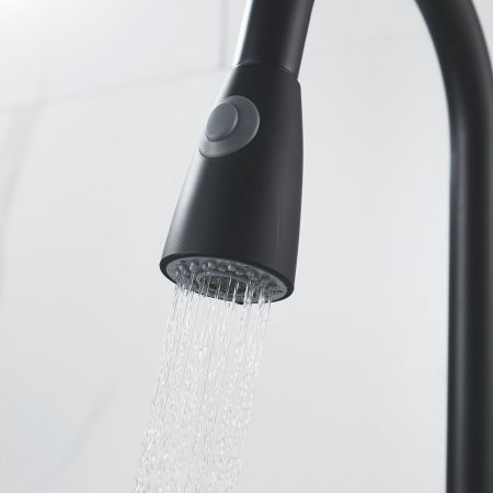 Смеситель для кухни с выдвижным изливом Raffine F213H, черный