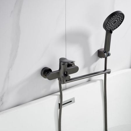 Смеситель для ванны Shevanik S4322T, оружейная сталь