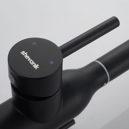 Смеситель для кухни с подключением фильтра Shevanik S248H, черный