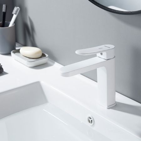 Смеситель для раковины Shevanik S4501C, белый