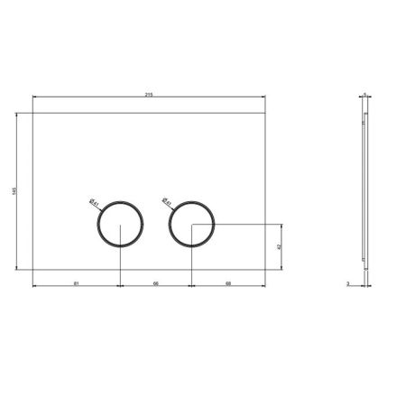 GESSI Клавиша смыва для унитаза, двойная, для систем инсталляций TECE, цвет White CN, артикул 54617#279