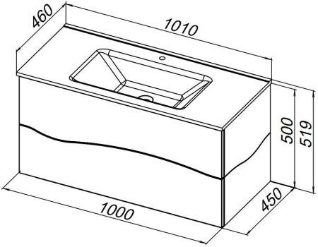 Тумба под раковину Allen Brau Glority 100 1.35002.NW дуб антик, артикул 1.35002.NW