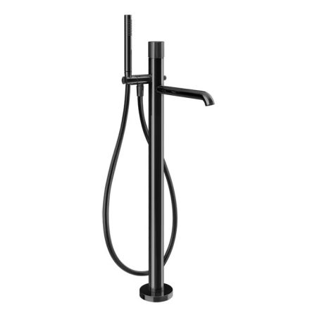 GESSI HABITO RIGATO Смеситель для ванны напольный, однорычажный, цвет Black Metal PVD, артикул 70528#706