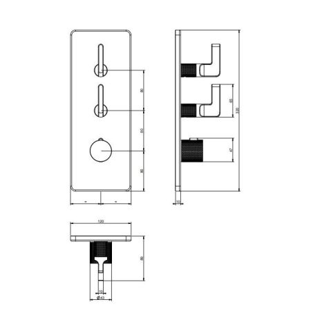 GESSI INCISO Встраиваемый термостатический смеситель на 2 источника, резьба 3/4" (внешние части), цвет: золото, артикул 58204#246
