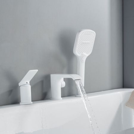 Смеситель на борт ванны Shevanik S4112C, белый