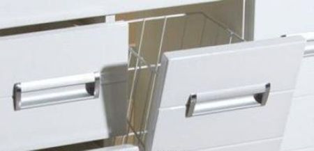 Тумба под раковину Bellezza Сиена 80 4633913080010 с бельевой корзиной Белая, артикул 4633913080010