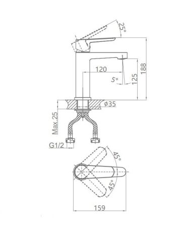 Смеситель для раковины D&K Bayern.München белый (DA1562108), артикул DA1562108