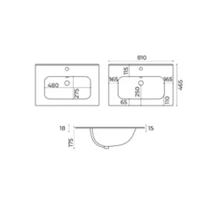 Раковина-столешница La Fenice SlimLine 80 FNC-06-TER-80, артикул FNC-06-TER-80