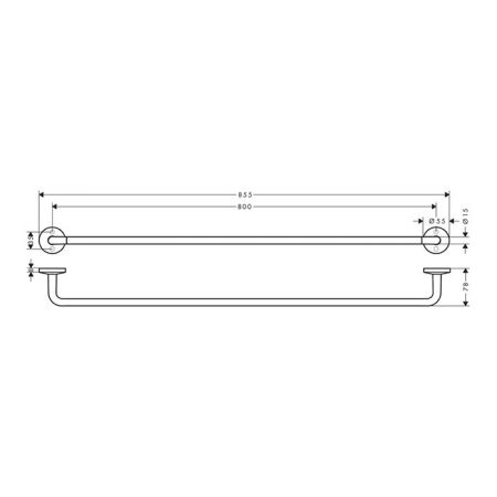AXOR UNIVERSAL CIRCULAR Полотенцедержатель 800 мм., цвет шлифованный никель, артикул 42880820