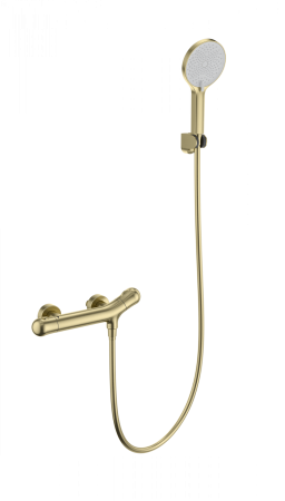 Смеситель для душа с термостатом WONZON & WOGHAND T-1000, Брашированное золото (WW-B2057-A-BG), артикул WW-B2057-A-BG