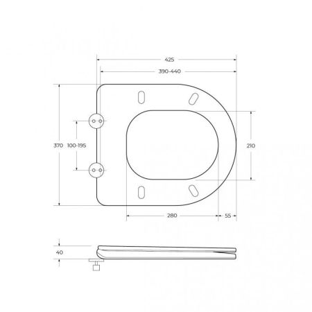 ENERGIA Чаша унитаза с сиденьем дюропласт soft close, P-trap BB8134CPR/SC, артикул BB8134CPR/SC