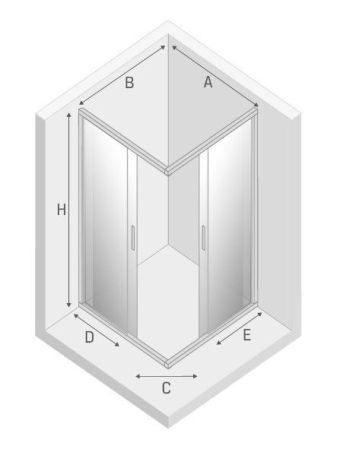 Душевое ограждение NEW TRENDY NEW PRAKTIC 80x100x195 K-0491 (хром), артикул K-0491