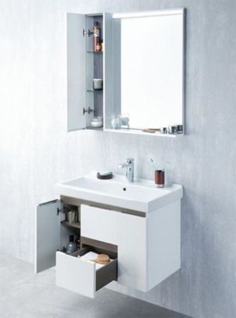 Тумба под раковину Акватон Рене 80 подвесная 1A222201NRC80 Белая Грецкий орех, артикул 1A222201NRC80