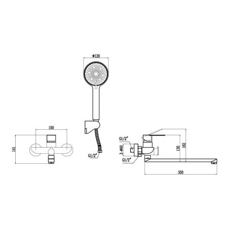 Смеситель для ванны Fmark FS8824, сатин, артикул FS8824