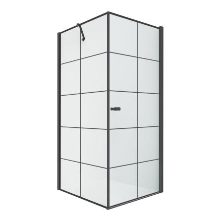Душевое ограждение NEW TRENDY NEW SOLEO BLACK R 90x90x195 D-0285A/D-0121B (черный), артикул D-0285A/D-0121B