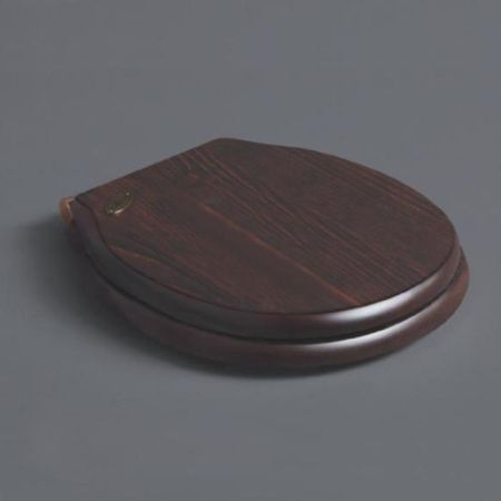 SIMAS Londra Сиденье для напольного унитаза, дерево,орех,петли-бронза (микролифт), артикул LO009 noce/br