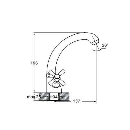 Смеситель для кухни G.Lauf QMT4-C722, хром