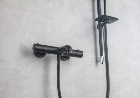 Термостатический смеситель для ванны AQUATEK, матовый черный AQ1043MB, артикул AQ1043MB