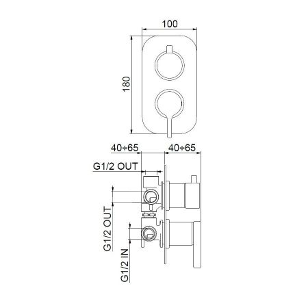 Смеситель для душа встраиваемый Webert Coral CO880601560, черный, артикул CO880601560