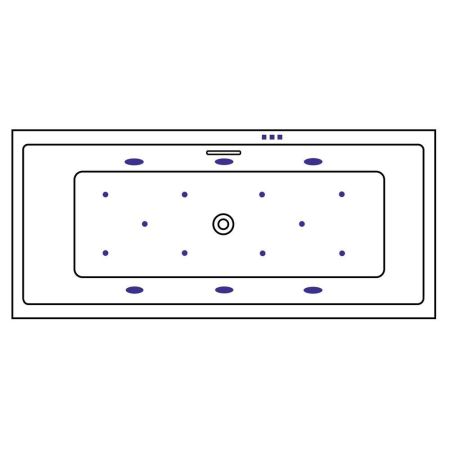 Ванна EXCELLENT Heaven Slim 180x80 "RELAX" (бронза), артикул WAEX.HEV18S.RELAX.BR