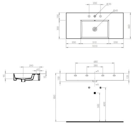 Керамическая раковина TWENTY 100см, артикул TW09011