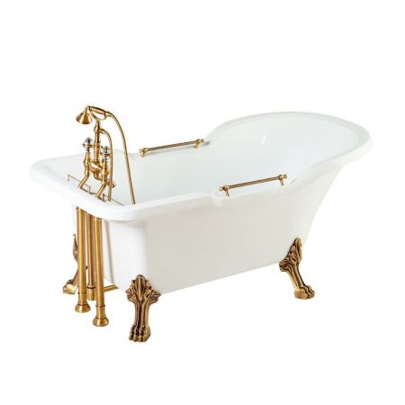 IMPERO Ванна 180x87хH76 см. белая, на лапах "LEONE" LUX слив/перелив бронза, артикул 25267