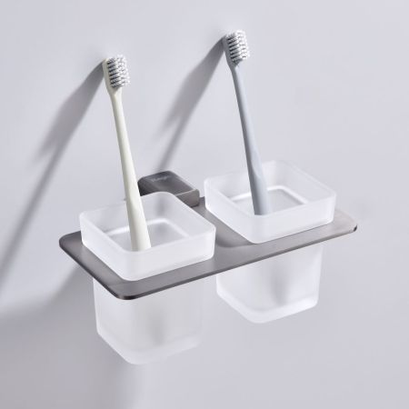 Стакан для ванной комнаты двойной Raglo R301.08.09, графит