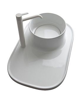 White Ceramic Upper, накладная раковина 70x45х16h см, с накладкой, без отверстия п/с, цвет белый глянцевый