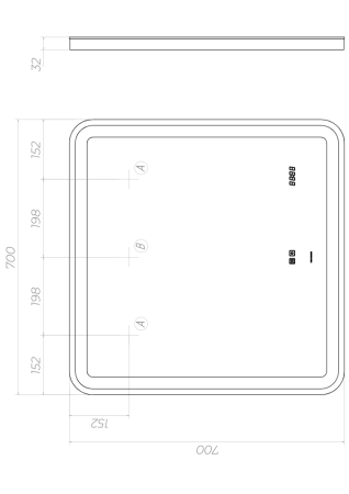 Зеркало VIGO Grani(Bora) Luxe z.GRI.70.Luxe, 70 см, артикул z.GRI.70.Luxe