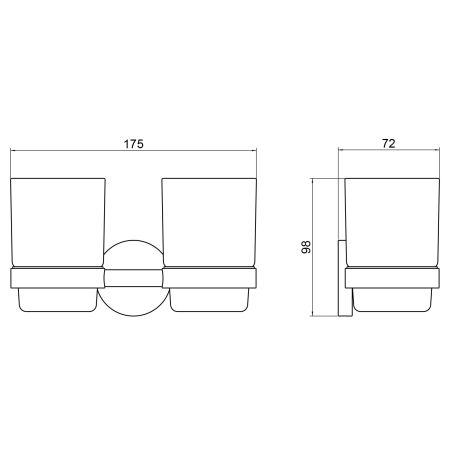 Стакан для зубных щеток двойной Timo Saona 13034/03 черный, артикул 13034/03