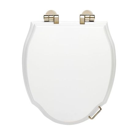 Devon Westminster Сиденье для унитаза из мдф, цвет: белый лакированный/петли золото светлое (микролифт)