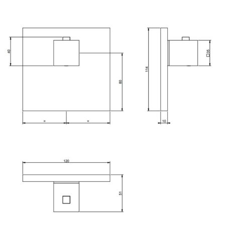 Gessi Rettangolo Встраиваемый термостат для душа, с 1 выходом, (внешние части), цвет Copper PVD