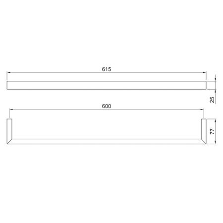 Fantini Linea Нержавеющая Сталь Полотенцедержатель 600мм, цвет: матовая натуральная сталь, артикул 92 93 7707