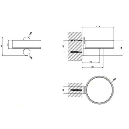 GESSI 316 Мыльница настенная, цвет: черный/steel brushed GESSI 316 Мыльница настенная, цвет: черный/steel brushed