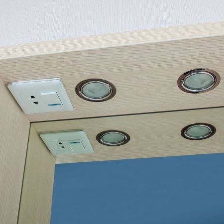 Зеркало со шкафом Бриклаер БАЛИ 90 см левое, светлая лиственница/белый, артикул 4627125412035