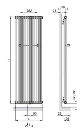 Zehnder Charleston Bar CPV 2180-16 2180-16 Белый, артикул CPV 2180-16