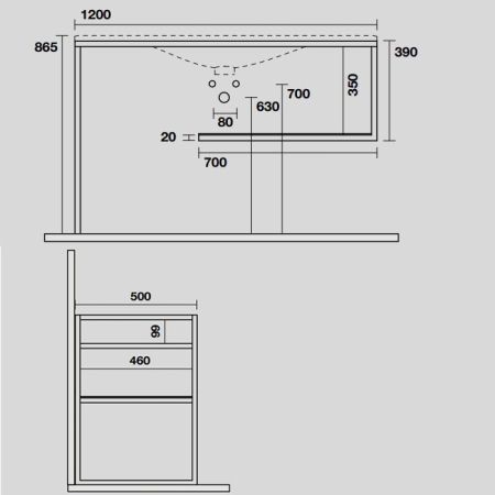 KERASAN SHAPE LOUISE Структура 1220х520 мм., напольная, нержавеющая сталь, полка черная, цвет черный матовый, артикул 9333K3