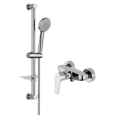 AQ1160CR БЕТТА смеситель для душа + AQ2013CR БЕТТА душевой гарнитур 3jet 65 см, артикул AQ1132CR