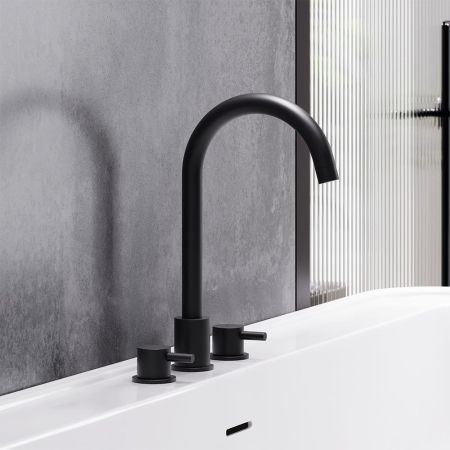 360200300 Scandinavian Pure Смеситель для умывальника, встраиваемый в столешницу, трёхсекционный, че, артикул 360200300