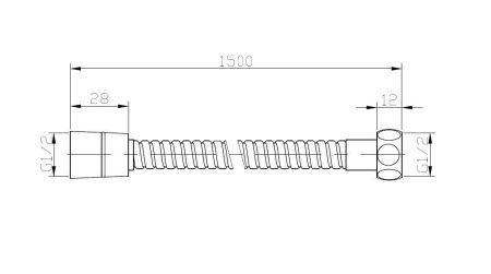 Душевой шланг в силиконовой оплетке, 1,5 м, артикул: VRSH15, VODA