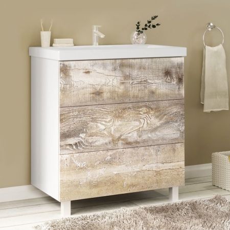 Тумба под раковину Marka One Mix 60Н Push Бетон, артикул У69538