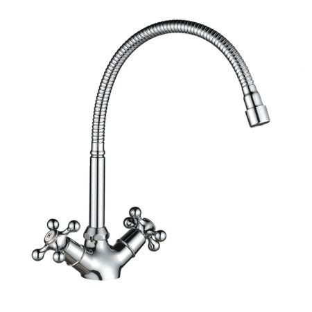 Смеситель для кухни с гибким изливом WesnaArt RASSVET, RAS02-180, хром, артикул RAS02-180