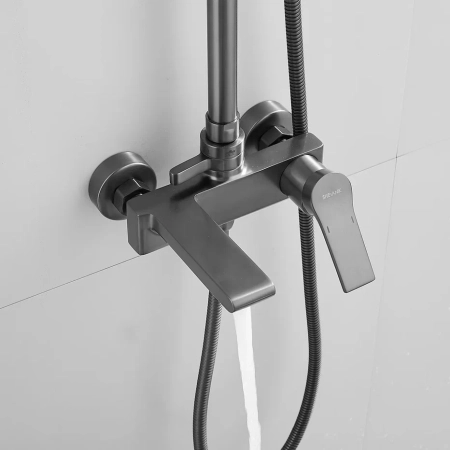 Душевая система Shevanik S8336T, оружейная сталь, артикул S8336T