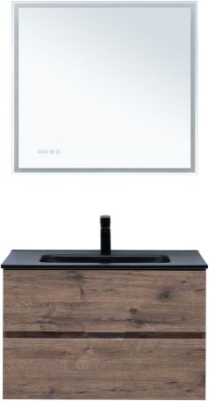 Тумба под раковину Aquanet Алвита New 80 2 ящика, дуб веллингтон табак, артикул 00334186