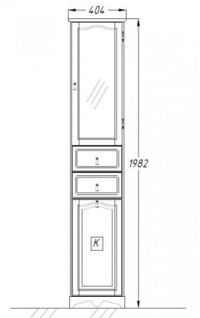 Пенал Риспекто 40 правый Opadiris Белый матовый, артикул 
