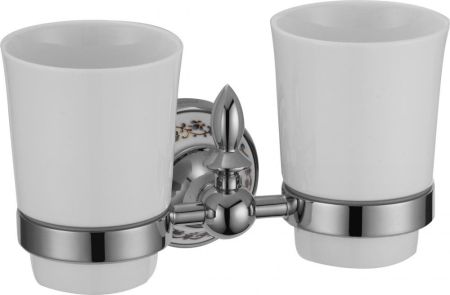 Стакан для ванной комнаты двойной Savol S-06868A, хром, артикул S-06868A