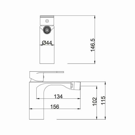 Смеситель для биде FASHUN A5085-7, черный